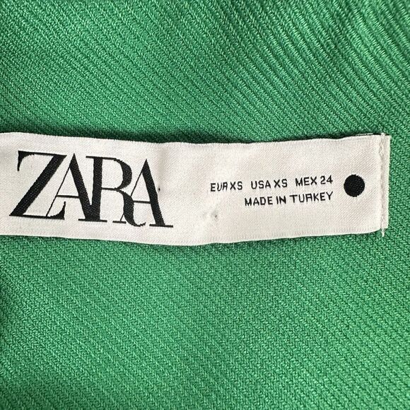 Zara Buttoned Tailored Coat XS Kelly Green Double Breasted Blogger Favorite - Picture 10 of 16